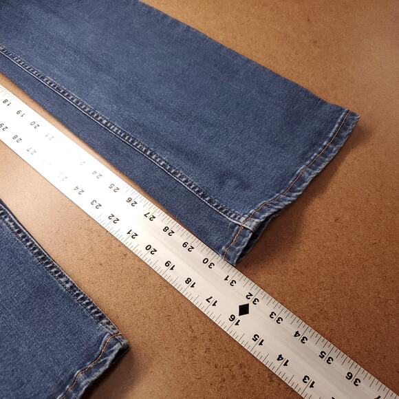 We The Free Exposed Button Fly Bootcut Jeans Wmns 27 Blue Dark Wash Cowgirl Y2K - Picture 12 of 13